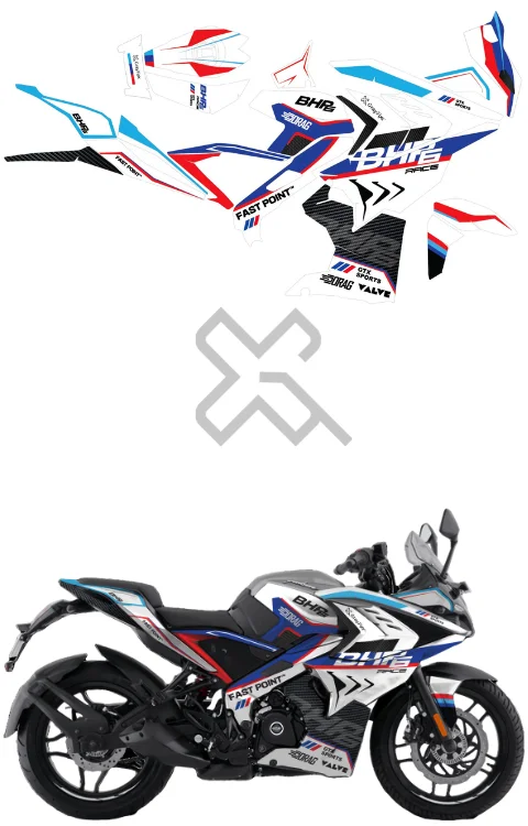 BHP6 Edition Full Body Sticker Compatible with Pulsar RS 200 | Made In Premium Gloss Vinyl With FPF(Fade Protection Film), Water Proof, Precut Sticker, Pack Of 1 Compatible with Both Side
